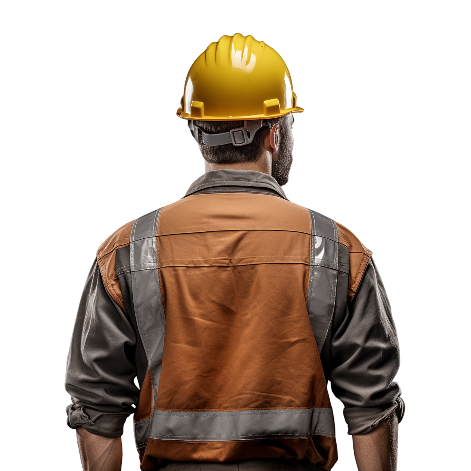 vecteezy ai generated back view male construction worker arms crossed 41454578